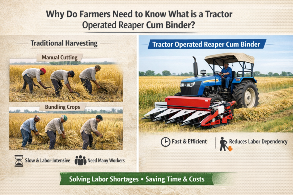 What is a Tractor Operated Reaper Cum Binder?